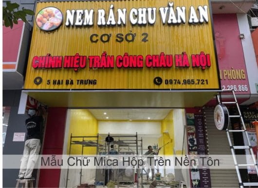 chữ nổi mica
