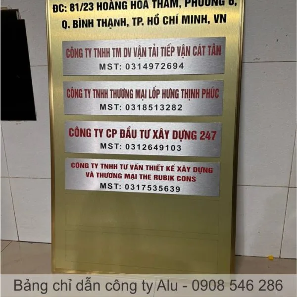 Làm bảng hướng dẫn tòa nhà