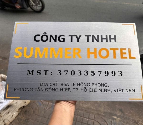 biển hiệu tên công ty bằng inox 