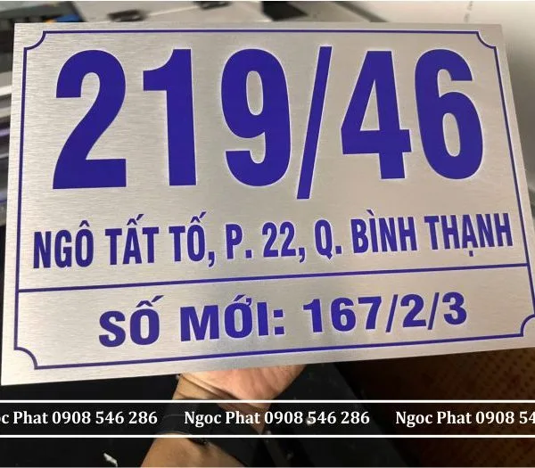 Bảng số nhà làm từ Alu